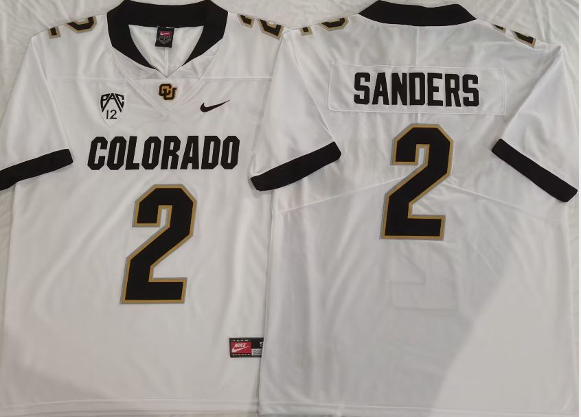 Men Colorado Buffaloes #2 Sanders White 2025 Nike Limited NCAA Jersey